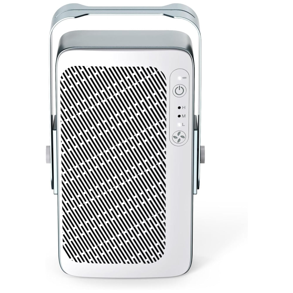 Encontraproduto.com.br - Purificador de Ar com 3 Velocidades, Tecnologia de Fluxo Laminar, Suporte de Alumínio e Autonomia da Bateria até 24H, 110V, AirFanta, Branco