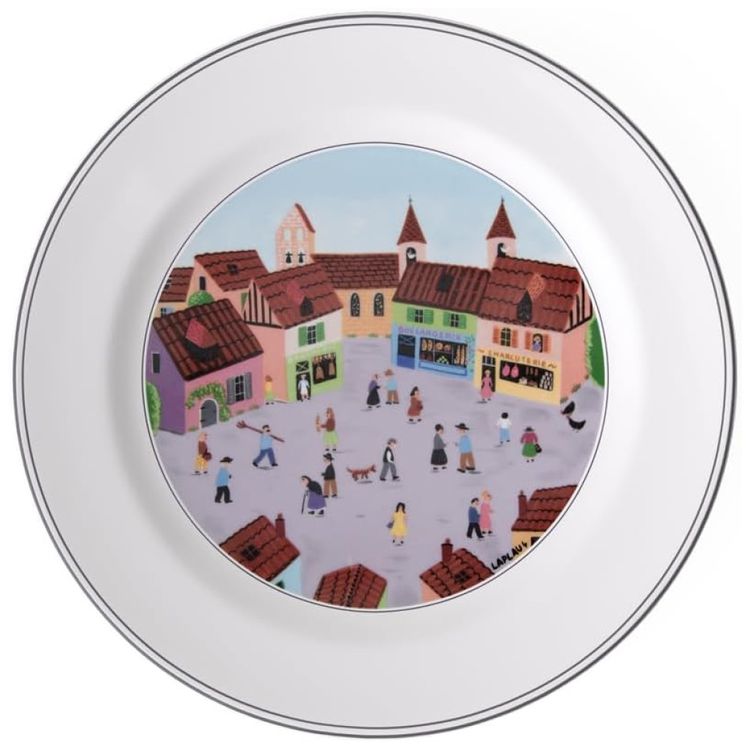 Prato-de-Jantar-para-Todas-as-Ocasioes-com-Tema-Old-Village-Imagem-0