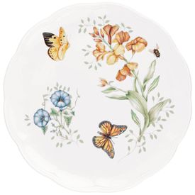 Prato-de-Jantar-de-27-cm-com-Tema-Flores-e-Borboletas-Imagem-0