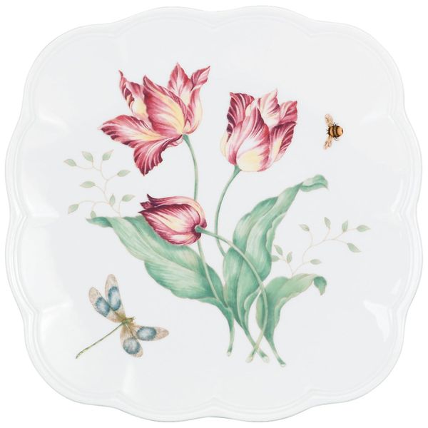 Prato-Decorativo-de-22-cm-com-Tema-de-Flores-e-Libelula-Imagem-0