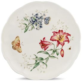 Prato-de-Jantar-de-27-cm-com-Tema-Flores-e-Borboletas-Imagem-0