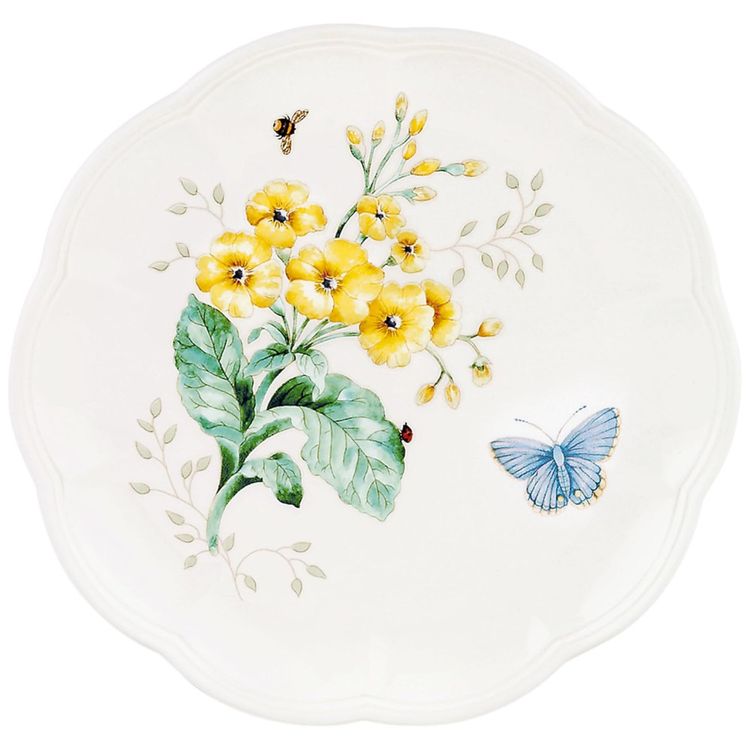 Prato-Decorativo-de-22-cm-com-Tema-de-Flores-e-Borboleta-Imagem-0