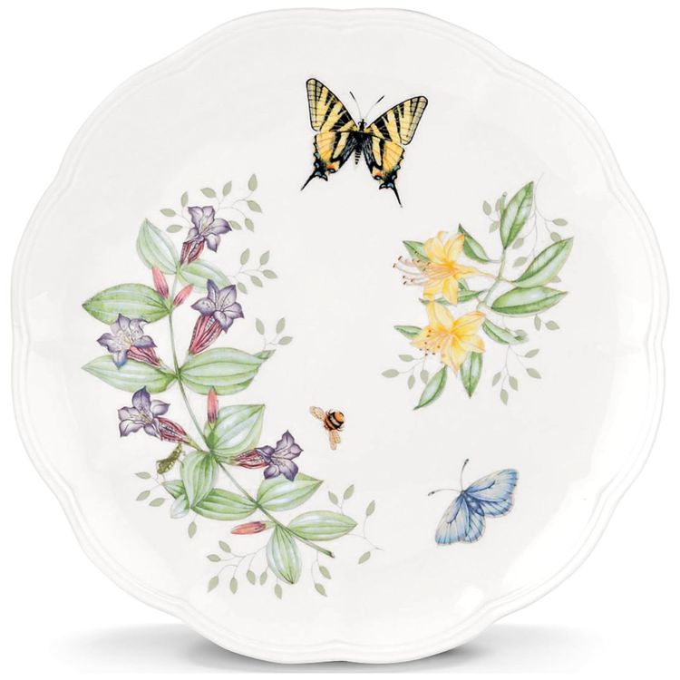 Prato-de-Jantar-de-27-cm-com-Tema-Flores-e-Borboletas-Imagem-0