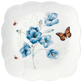 Prato-de-Jantar-de-18-cm-com-Tema-Flores-e-Borboletas-Imagem-0