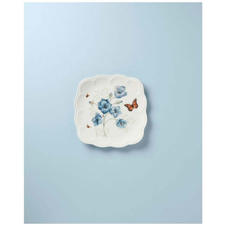 Prato-de-Jantar-de-18-cm-com-Tema-Flores-e-Borboletas-Imagem-1