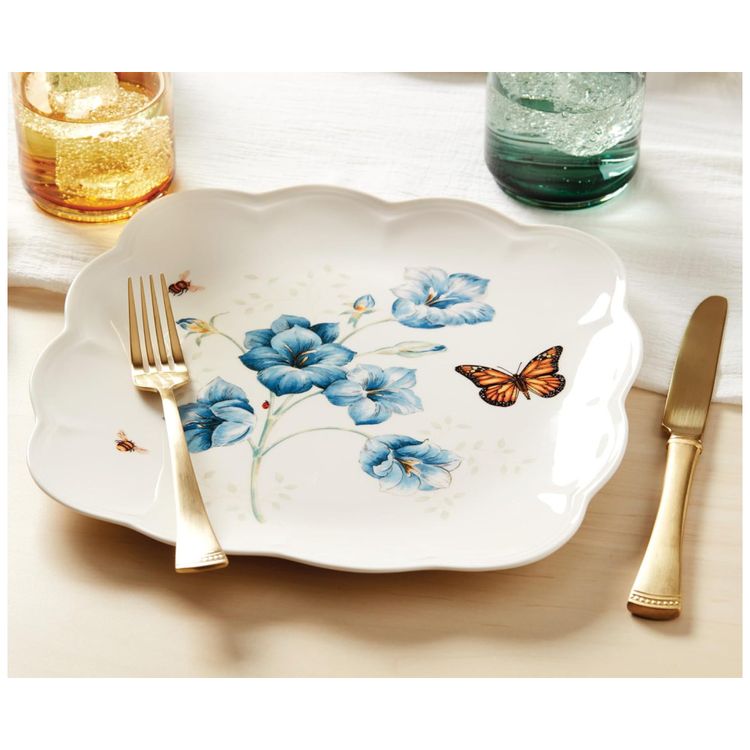 Prato-de-Jantar-de-18-cm-com-Tema-Flores-e-Borboletas-Imagem-2