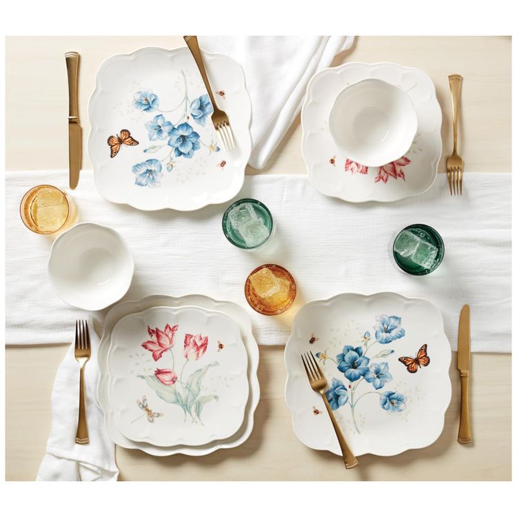 Prato-de-Jantar-de-18-cm-com-Tema-Flores-e-Borboletas-Imagem-3