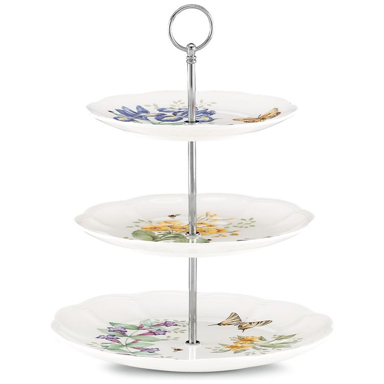 Bandeja-de-Servir-em-Porcelana-3-Andares-Lenox-Butterfly-Imagem-0