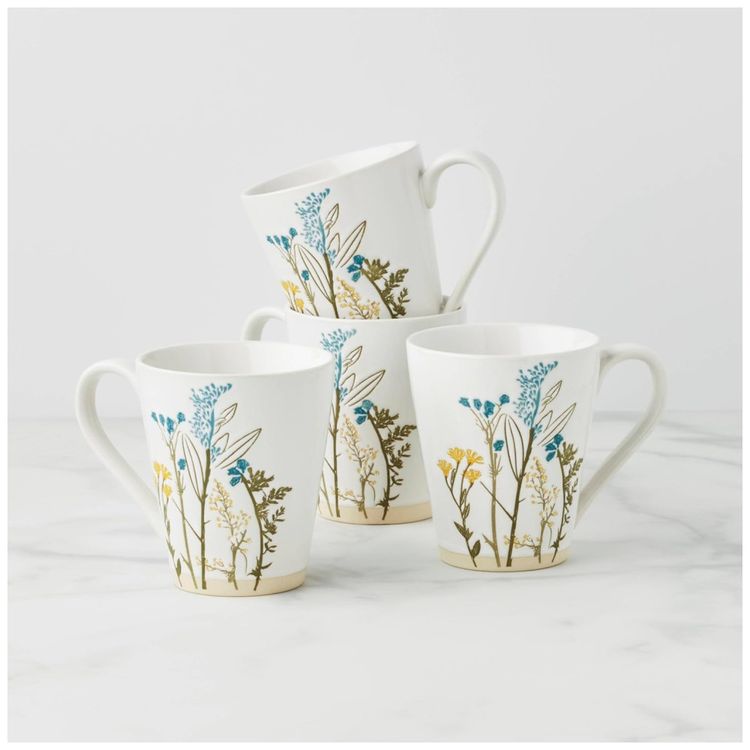 Conjunto-de-Canecas-Tema-de-Floral-com-4-Pecas-Capacidade-Imagem-1
