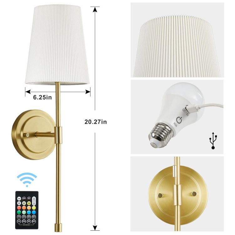 Conjunto-de-Luminaria-de-Parede-Sem-Fio-com-Controle-Remoto-Imagem-3