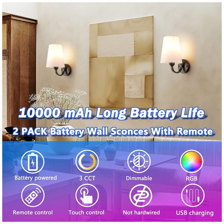 Conjunto-de-Luminaria-de-Parede-Sem-Fio-com-2-Pecas-Estilo-Imagem-1