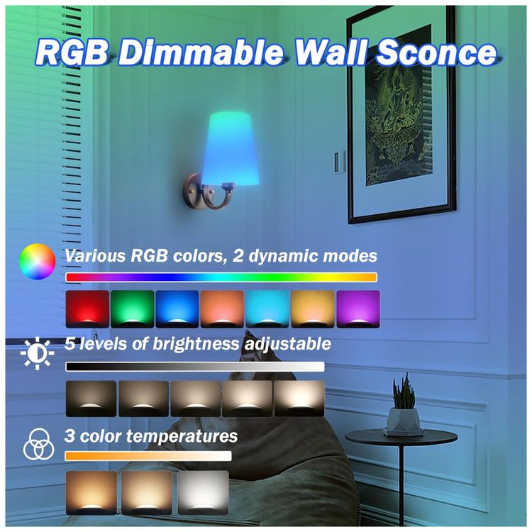 Conjunto-de-Luminaria-de-Parede-Sem-Fio-com-2-Pecas-Estilo-Imagem-2