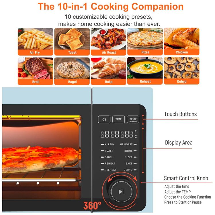 Forno-Eletrico-10-em-1-com-Controle-de-Temperatura-Imagem-1