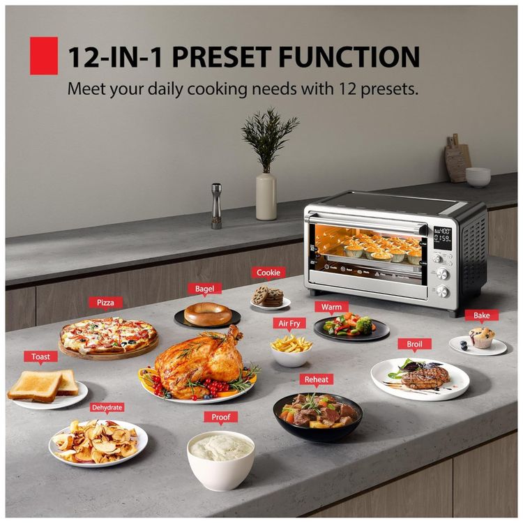 Forno-Eletrico-12-em-1-em-Aco-Inoxidavel-com-Tela-LED-e-Imagem-2