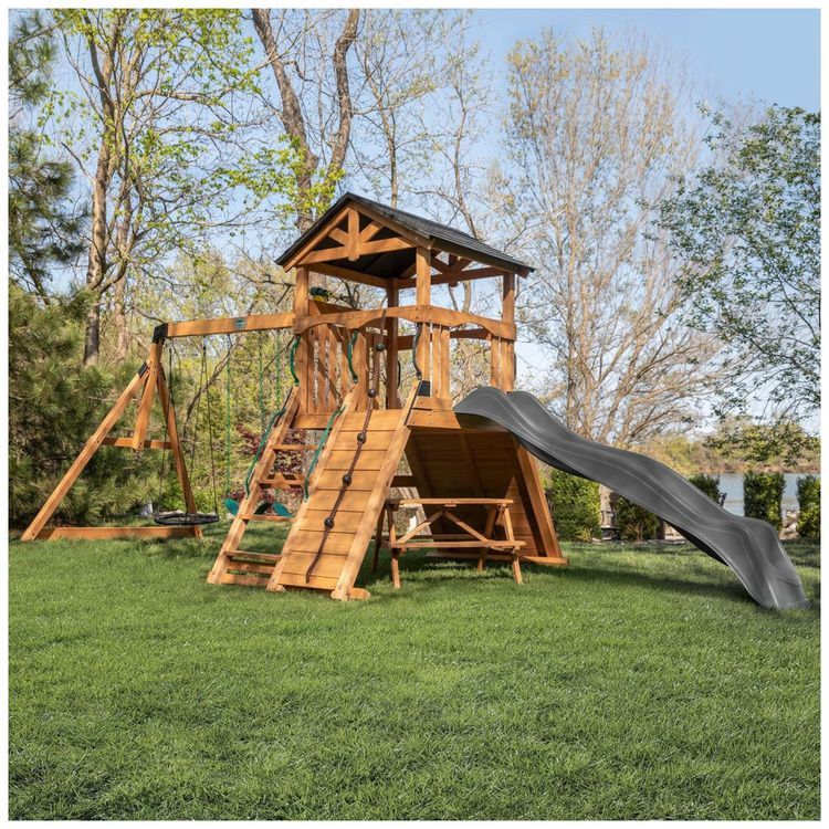 Playground-Infantil-de-Madeira-com-Mesa-de-Piquenique-Imagem-4