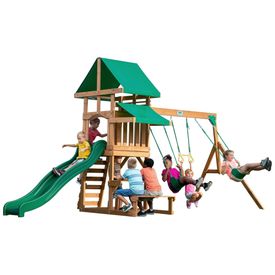 Playground-Infantil-de-Madeira-com-Mesa-de-Pequinique-Imagem-0