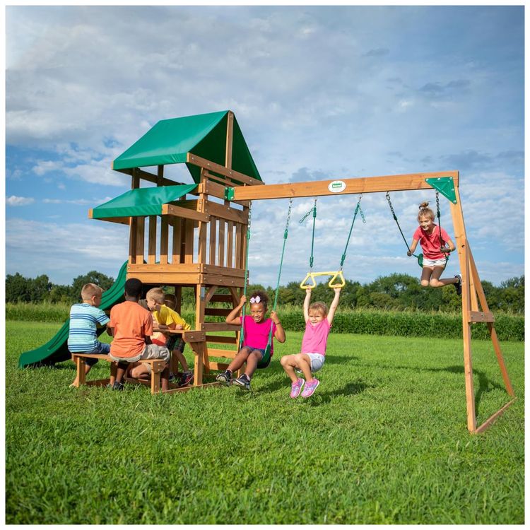 Playground-Infantil-de-Madeira-com-Mesa-de-Pequinique-Imagem-5