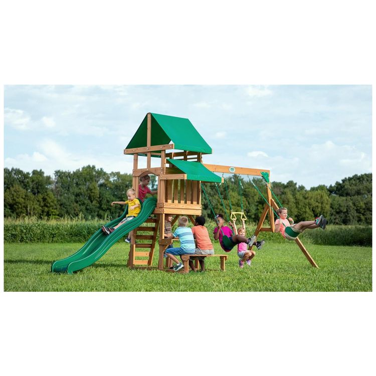 Playground-Infantil-de-Madeira-com-Mesa-de-Pequinique-Imagem-8