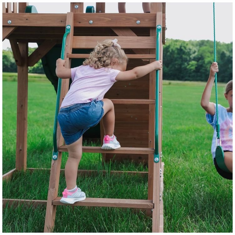 Playground-Infantil-de-Madeira-Cedro-com-Escorregador-de-3-Imagem-2