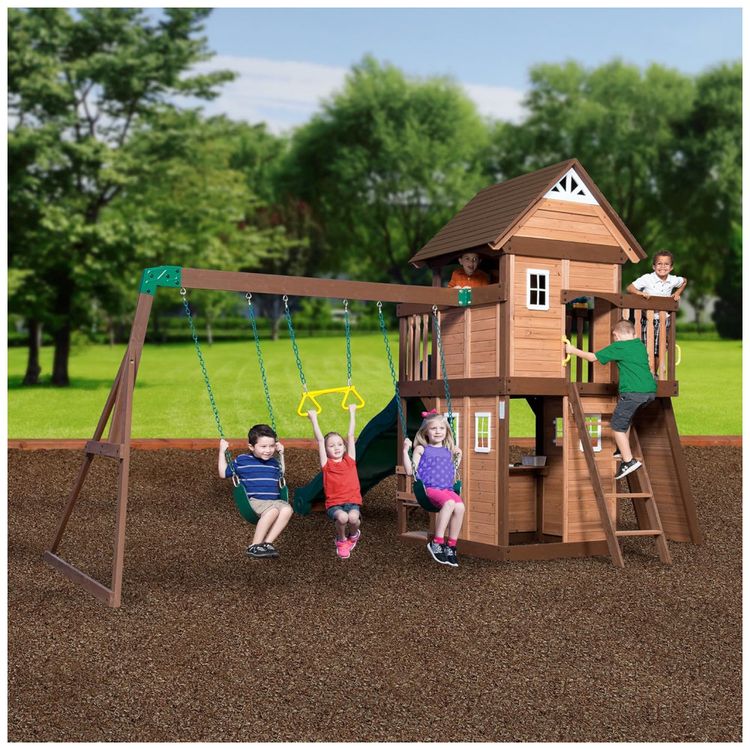 Playground-Infantil-de-Madeira-com-Mesa-de-Pequinique-Imagem-1