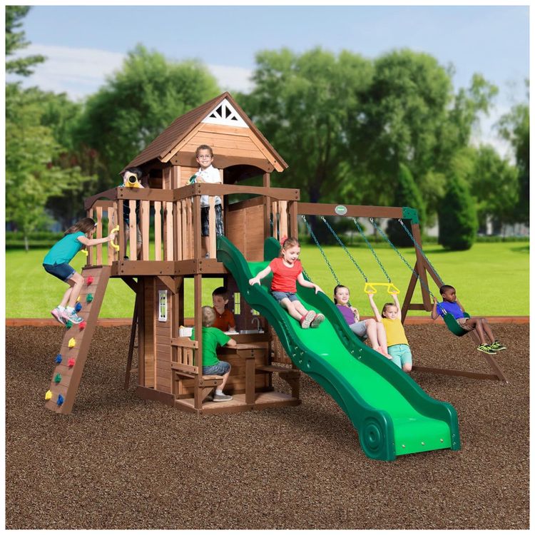 Playground-Infantil-de-Madeira-com-Mesa-de-Pequinique-Imagem-2