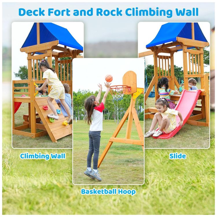 Playground-Infantil-de-Madeira-com-Mesa-de-Piquenique-Imagem-4