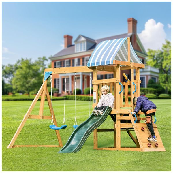 Playground-Infantil-de-Madeira-com-Escorregador-2-Imagem-0
