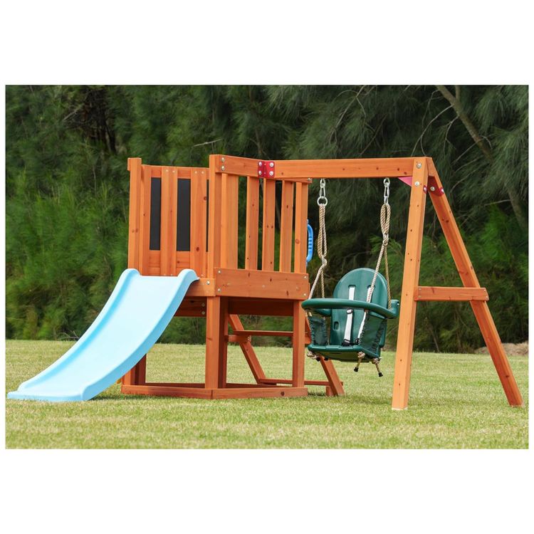 Playground-Infantil-de-Madeira-Cedro-com-Mesa-ao-Ar-Livre-Imagem-0