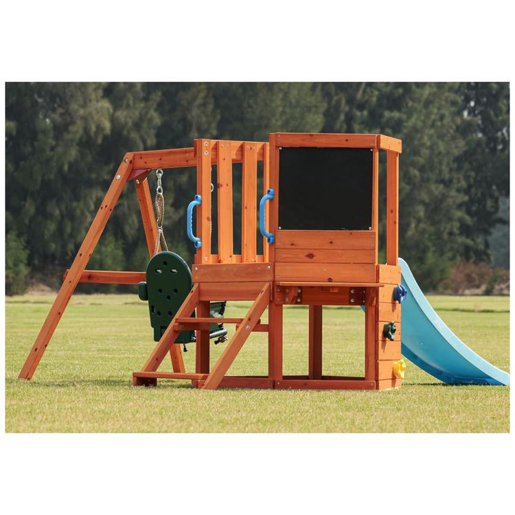 Playground-Infantil-de-Madeira-Cedro-com-Mesa-ao-Ar-Livre-Imagem-1