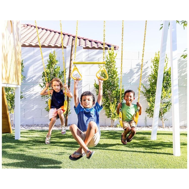 Playground-Infantil-de-Madeira-com-Escorregador-Balancos-Imagem-7