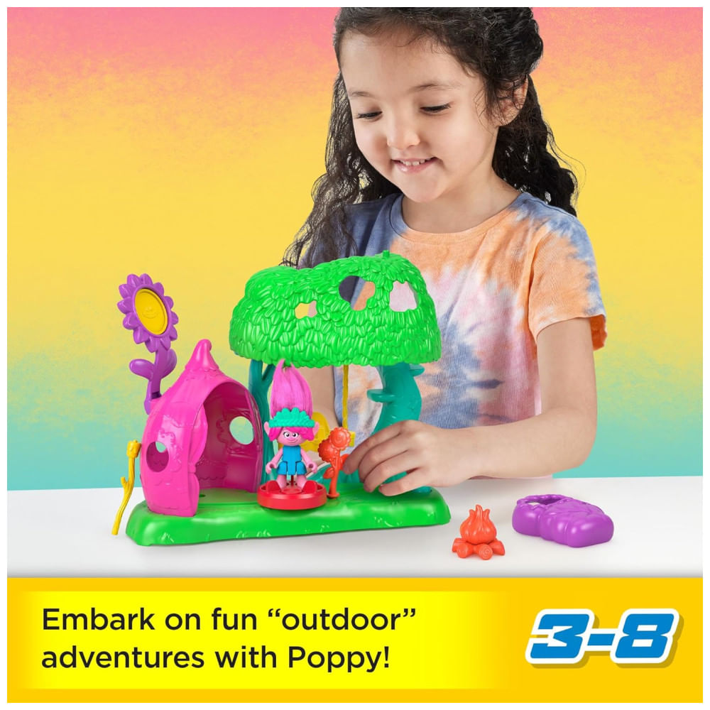 Playset Trolls com Figura de Papoula para Brincar de Faz de Conta para Crianças de 3 Anos ou Mais, Fisher-Price Imaginext