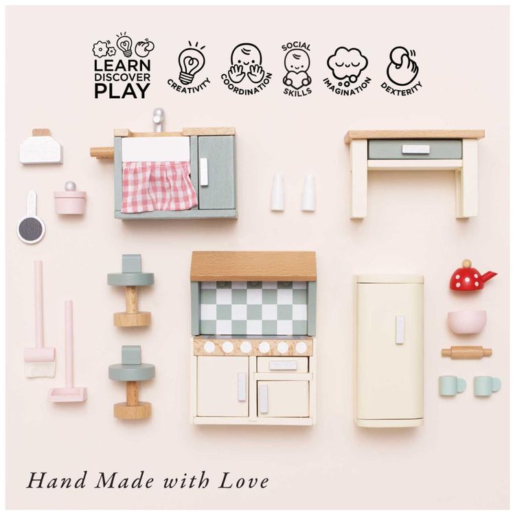 Conjunto-de-Moveis-para-cozinha-de-Casa-de-Bonecas-Le-Toy-Imagem-2