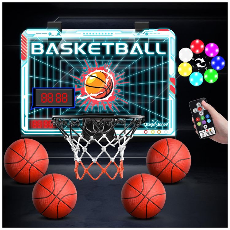 Cesta-de-Basquete-com-4-Bolas-Placar-Eletronico-7-Cores-Imagem-0