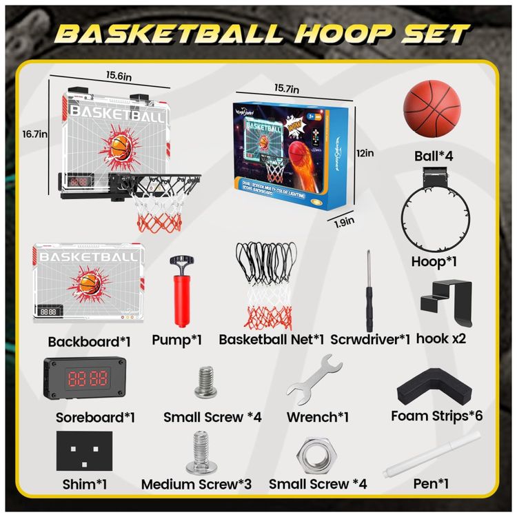 Cesta-de-Basquete-com-4-Bolas-Placar-Eletronico-7-Cores-Imagem-8