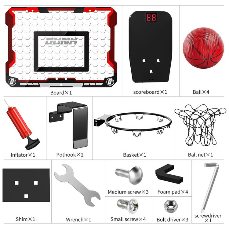 Mini-Cesta-de-Basquete-com-4-Bolas-Placar-Eletronico-e-Som-Imagem-5