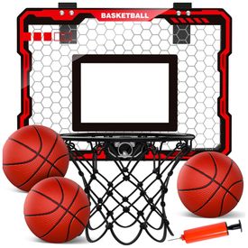 Cesta-de-Basquete-com-3-Bolas-e-Design-Dobravel-Portatil-Imagem-0