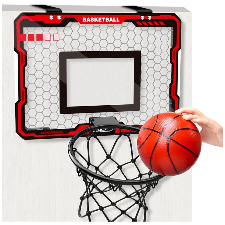 Cesta-de-Basquete-com-3-Bolas-e-Design-Dobravel-Portatil-Imagem-2