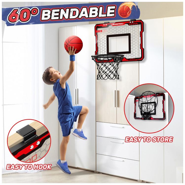 Cesta-de-Basquete-com-3-Bolas-e-Design-Dobravel-Portatil-Imagem-3