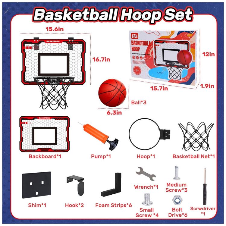 Cesta-de-Basquete-com-3-Bolas-e-Design-Dobravel-Portatil-Imagem-4