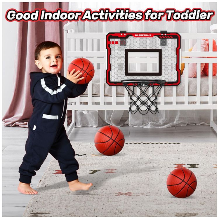 Cesta-de-Basquete-com-3-Bolas-e-Design-Dobravel-Portatil-Imagem-8