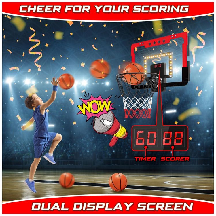 Cesta-de-Basquete-com-4-Bolas--Luz-LED-Placar-Duplo-Imagem-1