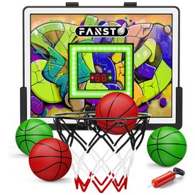 Cesta-de-Basquete-com-4-Bolas--Luz-LED-Anti-impacto-Imagem-0