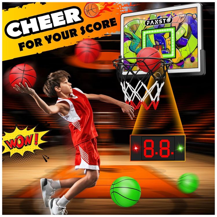 Cesta-de-Basquete-com-4-Bolas--Luz-LED-Anti-impacto-Imagem-2