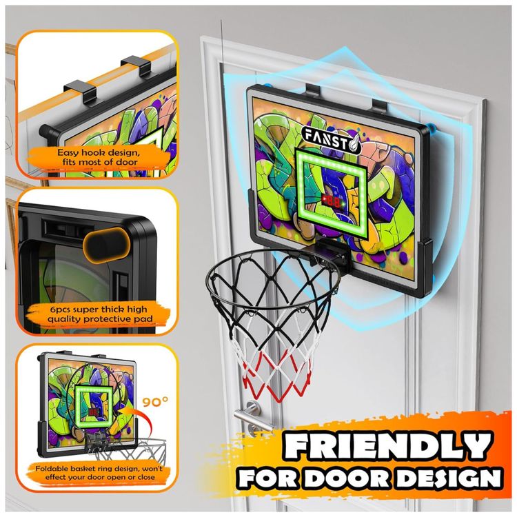 Cesta-de-Basquete-com-4-Bolas--Luz-LED-Anti-impacto-Imagem-5