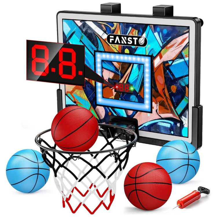 Cesta-de-Basquete-com-4-Bolas-Placar-Eletronico-2-Modos-Imagem-0