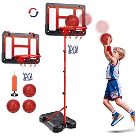 Cesta-de-Basquete-Externa-com-3-Bolas-e-Altura-Ajustavel-Imagem-0