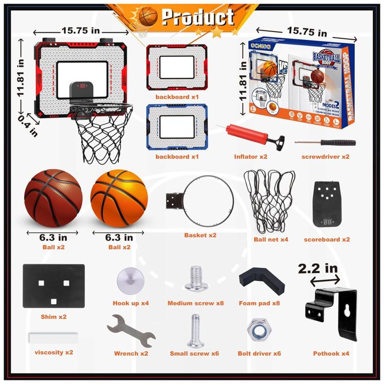 Cesta-de-Basquete-Interna-com-4-Bolas-2-Modos-de-Jogo-e-Imagem-1