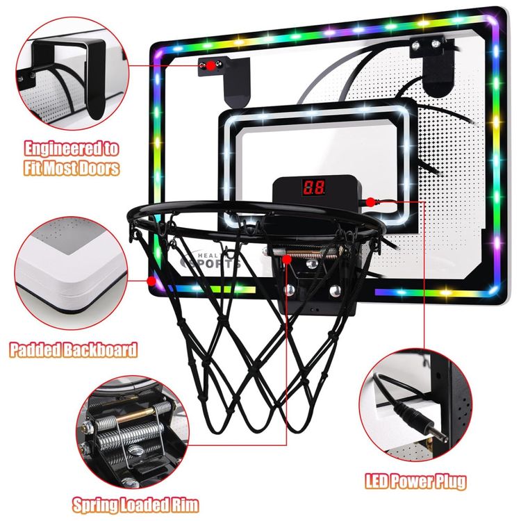 Cesta-de-Basquete-com-3-Bolas-Placar-Eletronico-Luzes-LED-Imagem-2
