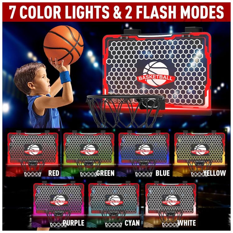 Cesta-de-Basquete-com-7-Cores-de-Luz-LED-Placar-Eletronico-Imagem-2