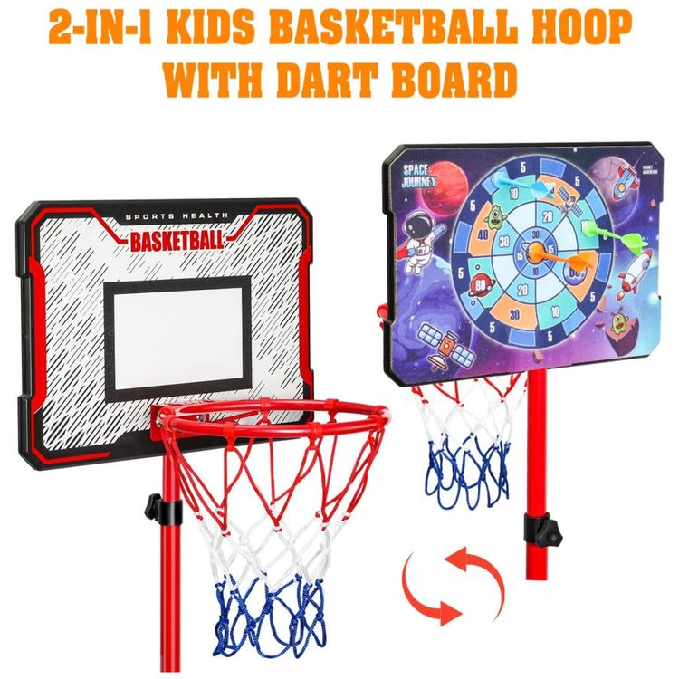 Cesta-de-Basquete-com-3-Bolas-e-Altura-Ajustavel-de-1-Metro-Imagem-1